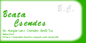 beata csendes business card